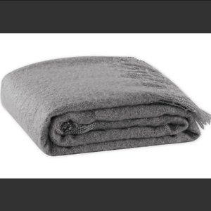 NWOT Soft Grey Throw Blanket with Fringes